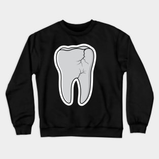 Damaged Tooth Sticker vector illustration. Healthcare and medical objects icon design concept. Dentist tooth object sticker logo design. Crewneck Sweatshirt